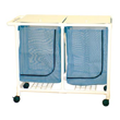 MJM International [217-D] 200 Series Space Saving PVC Plastic Frame Double Laundry Hamper - Mesh Bag - 42 Gal. Capacity Per <br> Bag HCL-217-D