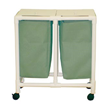 MJM International [E214-D-2TW] Echo Series PVC Plastic Frame Double Laundry Hamper - Mesh Bag - 15 Gal. Capacity Per Bag