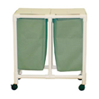 MJM International [E214-D-3TW] Echo Series PVC Plastic Frame Double Laundry Hamper - Mesh Bag - 15 Gal. Capacity Per Bag