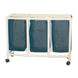 MJM International [E214-T-3TW] Echo Series PVC Plastic Frame Triple Laundry Hamper - Mesh Bag - 15 Gal. Capacity Per Bag HCL-E214-T-3TW