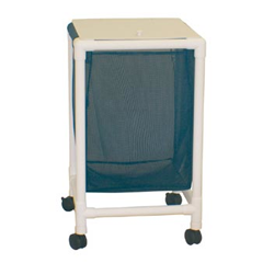 MJM International [E218-S-3TW-FP] Echo Series PVC Plastic Frame Single Laundry Hamper w/ Foot Pedal Access - Mesh Bag - 25 Gal. Capacity