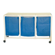 MJM International [E218-T-3TW] Echo Series PVC Plastic Frame Triple Laundry Hamper - Mesh Bag - 25 Gal. Capacity Per Bag