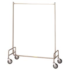R&amp;B Wire [704] Portable Metal Single Bar Garment Storage Rack - Chrome - 48"