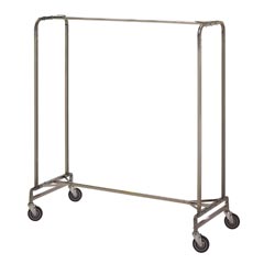R&amp;B Wire [715] Portable Metal Single Bar Garment Storage Rack - Chrome - 60"