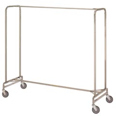 R&amp;B Wire [721] Portable Metal Single Bar Garment Storage Rack - Chrome - 72"