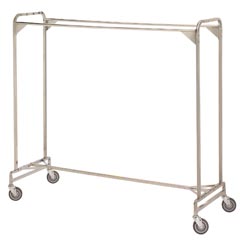 R&amp;B Wire [722] Portable Metal Double Bar Garment Storage Rack - Chrome - 72"