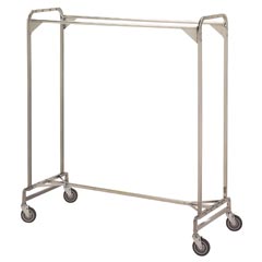 R&amp;B Wire [725] Portable Metal Double Bar Garment Storage Rack - Chrome - 60"