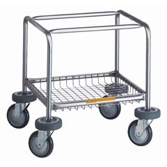 R&amp;B Wire [300C] Elevated Metal Laundry Cart Tubular Base - Chrome