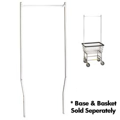 R&amp;B Wire [58] Laundry Cart Double Pole Garment Rack - Chrome - 23 3/4"