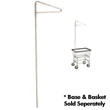 R&amp;B Wire [91] Laundry Cart Single Pole Garment Rack - Chrome - 17 1/4"