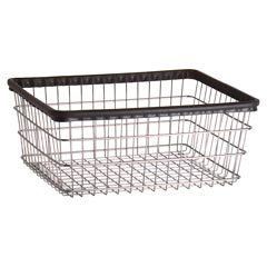 R&amp;B Wire [E] Replacement Metal Wire Frame Laundry Cart Basket - 2 1/2 Bushel Capacity - Chrome