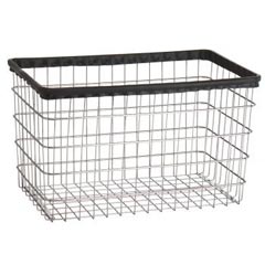 R&amp;B Wire [G] Replacement Metal Wire Frame Laundry Cart Basket - 3 1/2 Bushel Capacity - Chrome