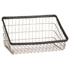 R&amp;B Wire [S] Replacement Metal Wire Frame Front Loading Laundry Cart Basket - 3 3/4 Bushel Capacity - Chrome