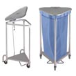 Commercial & Hospital Stainless Steel Triangular Hampers & Portable Foot-Pedal Triangle Linen Hampers - Laundry, Healthcare & Hospitality Logistics