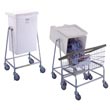 R&amp;B Wire [691SW] Wheeled Poly Swivel Laundry Hamper - 3 Bushel Capacity - Red