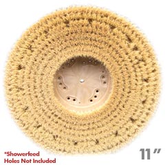 Malish [770611] White Tampico Floor Machine Marble Polishing Brush - Plastic Block - 11" Dia.