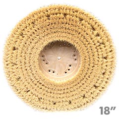 Malish [770618] White Tampico Showerfeed Floor Machine Marble Polishing Brush - Plastic Block - 18" Dia.