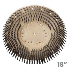 Malish [773818] TUFF-BLOCK® Floor Machine General Purpose Steel Wire Showerfeed Concrete Scrubbing Brush - Plastic Block - 18" Dia.