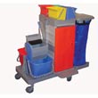 MicroFiber Dual Buckets with Roller Wringer and Locking Cart