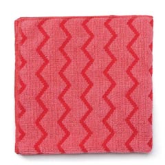 Rubbermaid [Q620] HYGEN™ Microfiber All-Purpose Cleaning Cloth - Red - (12) 16" x 16" Cloths