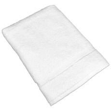 (60) Monarch Brands 24x50 Elite Pearl 10.5LB Cam Border Bath Towel - White  INST-2450-10.5