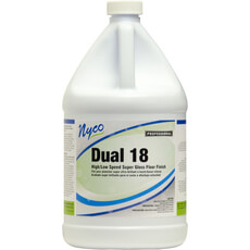 (4) Nyco Dual 18 High/Low Speed Super Gloss Floor Finish 128 oz Acrylic Scented - Opaque White NL136-G4