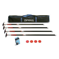 ZipWall® [ZP4] ZipPole Spring Loaded Pole Dust Barrier Temporary Wall System - 4-Pack