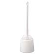 Toilet Bowl Brush With Caddy, 16-Inch Overall Length, White Plastic IMP333                                            