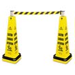 Portable Barricade System, Plastic, 12 1/4 x 12 1/4 x 39 3/4, Yellow RCP6287YEL                                        