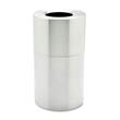 Two-Piece Open Top Indoor Receptacle, Round, Satin Aluminum, 35 gal RCPAOT35SA                                        