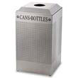 Rubbermaid [DCR24CSM] Silhouette Can/Bottle Recycling Receptacle, Square, Steel, 29 gal, Silver RCPDCR24CSM                                       