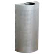 Designer Line Silhouettes Receptacle, Half-Round, Steel, 12 gal, Silver RCPSH12EPLSM                                      