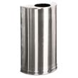 European Metallic Open Top Receptacle, Half-Round, 12 gal, Stainless Steel RCPSO12-SSSPL                                     