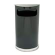European & Metallic Series Receptacle, Half-Round, 9 gal, Black/Chrome RCPSO8-20PLBK                                     
