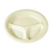 Foam Plates, 10 1/4 in., Champagne, Round, 3 Compartment, Heavyweight, 500/Pack SCCSS10CYC                                        