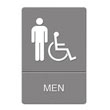 ADA Sign Men Restroom Wheelchair Accessible Symbol, Plastic, 6 x 9, Gray UST4815                                           