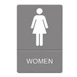 ADA Sign, Women's Restroom w/Tactile Graphic, Plastic, 6 x 9, Gray UST4816                                           