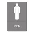 ADA Sign Men Restroom Symbol w/Tactile Graphic, Plastic, 6 x 9, Gray UST4817                                           