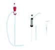Polyethylene Siphon Drum Pump for 15-, 30-, 55-Gallon Drums, Red/Clear UNS423                                            