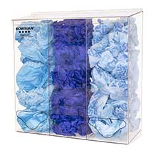 Bulk Dispenser Triple Tall 3-Compartment Plastic with Lid BP-090 - Clear BP-090