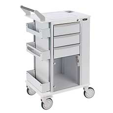 Deluxe Rolling Storage Cart with 5 in. Casters Aluminum CT204-0000 - White CT204-0000