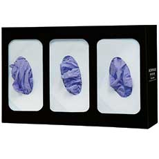 Glove Box Dispenser Triple Divided, Powder-Coated Steel GL003-0420 - Black GL003-0420