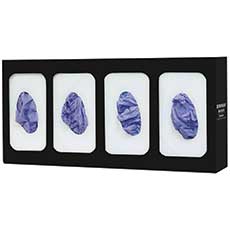 Glove Box Dispenser Quad Divided, Powder-Coated Steel GL004-0420 - Black GL004-0420