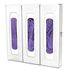 Glove Box Dispenser Extra Long Triple with Dividers PETG Plastic GL036-0111 - Clear GL036-0111