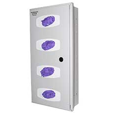 Semi-Recessed Glove Box Dispenser Quad Powder-Coated Steel RE404-0012 - Beige RE404-0012