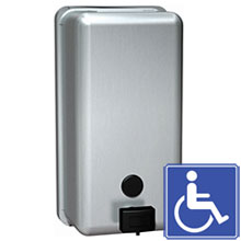 Surface Mounted Vertical Liquid Soap Dispenser - 40 oz. Capacity