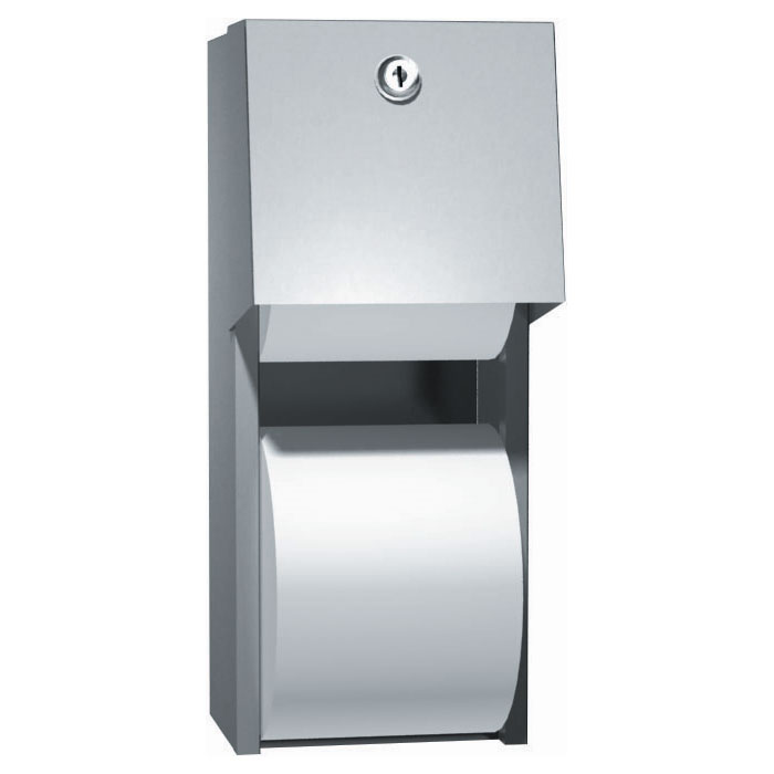 American Specialties Stainless Steel Surface Mounted Dual Roll Toilet Tissue Dispenser