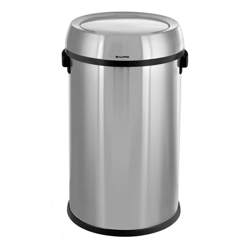 17-Gallon Stainless Steel Trash Can with Swing Lid ALP-470-65L-1