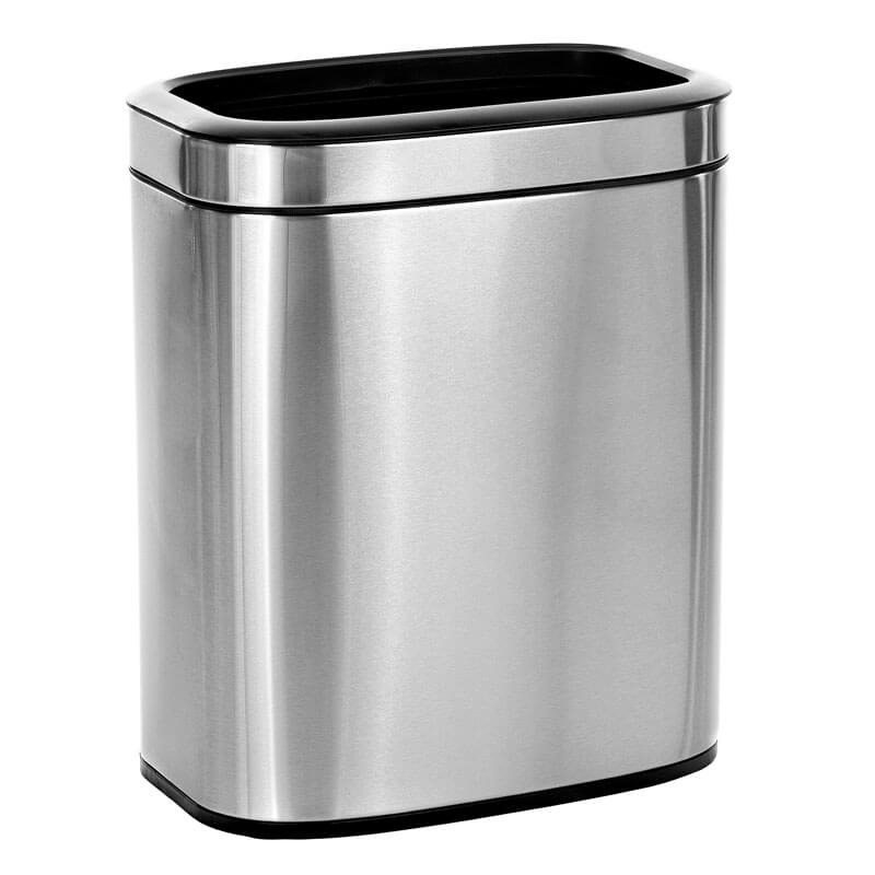 Alpine Industries 20 L / 5.3 Gal Gal Stainless Steel Slim Open Trash Can, Brushed Stainless Steel ALP-470-20L