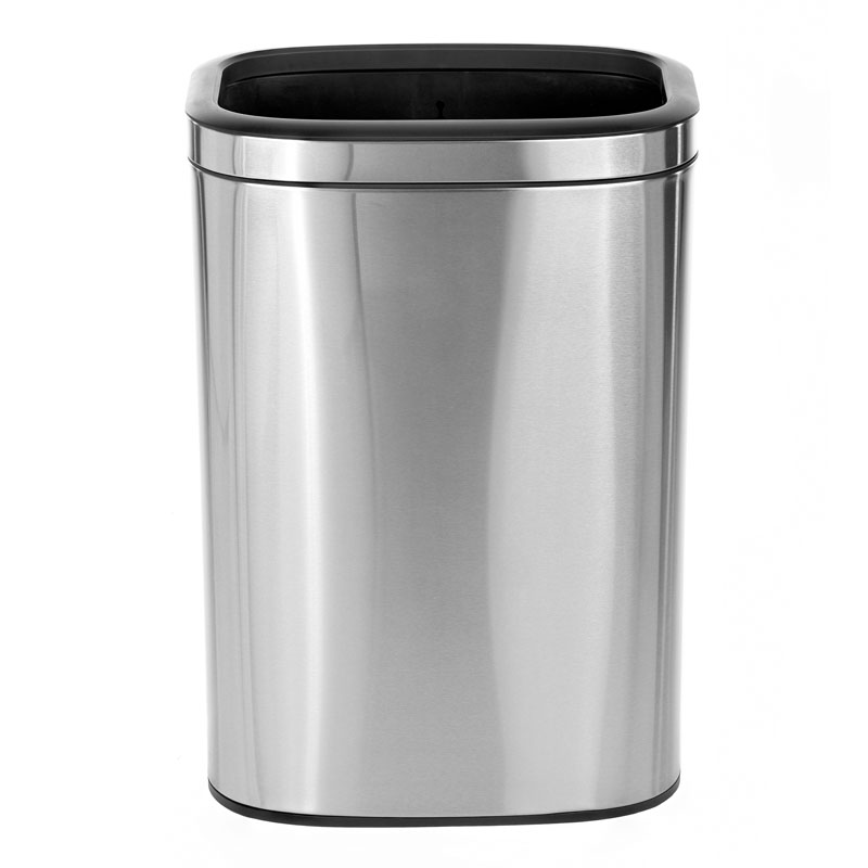 Alpine Industries 40 L / 10.5 Gal Gal Stainless Steel Slim Open Trash Can, Brushed Stainless Steel ALP-470-40L